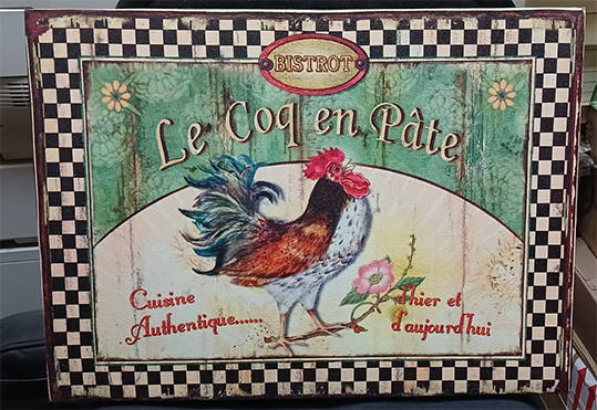 Printed Canvas Picture on Wooden Frame - Le Coq en Pâte