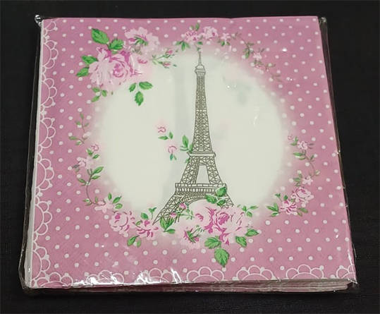 2 Packs of 20 Serviettes x 2Ply - Paris & Roses