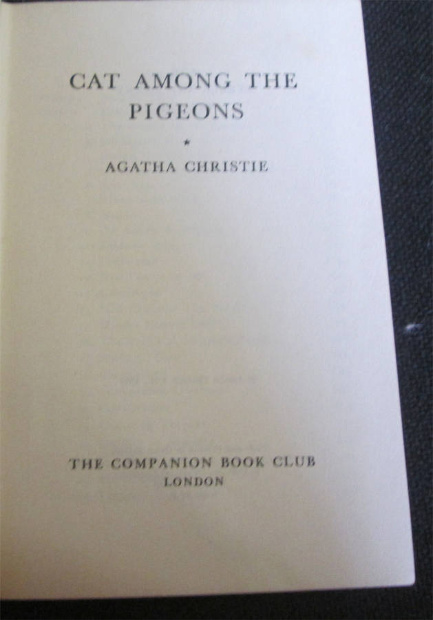 Cat Among the Pigeons by Agatha Christie (1st Companion Book Club Edition)