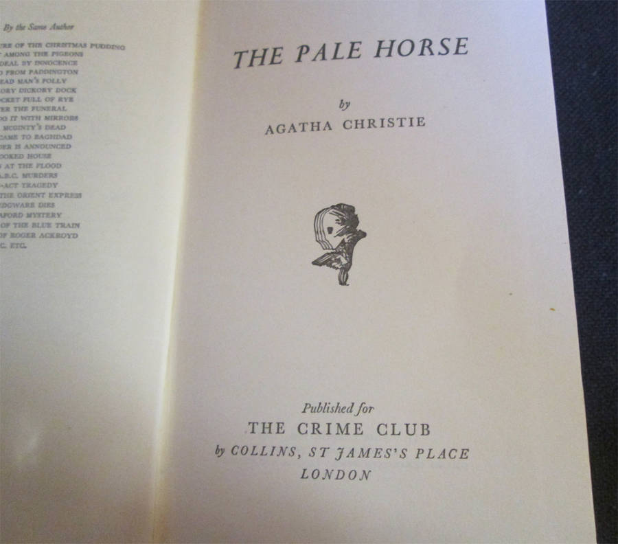 The Pale Horse by Agatha Christie (1st Edition)