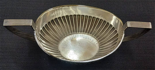 Antique Silver Plated Twin Handled Gadrooned Sugar Bowl - EPNS JD&S 7727 2 Hard Soldered