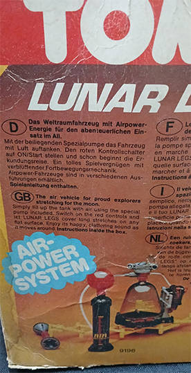 Vintage Tomy Lunar Legs Air-Power System in Original Box - 1980's #9196