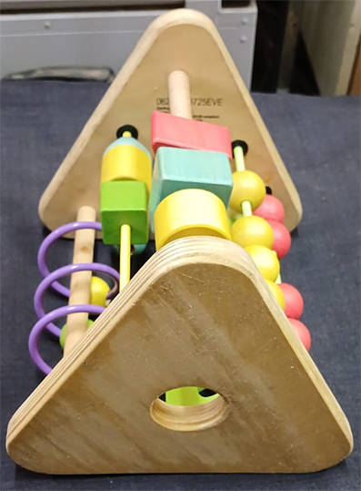 Geoffrey, Inc. USA. 3 Sided Wooden Educational Toy
