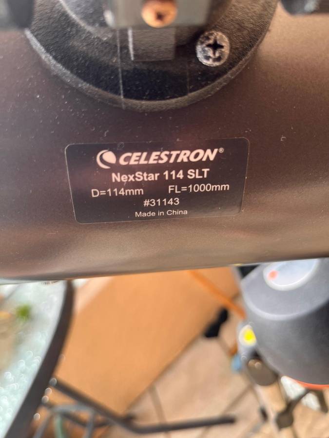 Celestron NexStar114SLT GoTo TelescopeIncludes 9mm Eyepiece, 12V Power Cable, Finder Scope