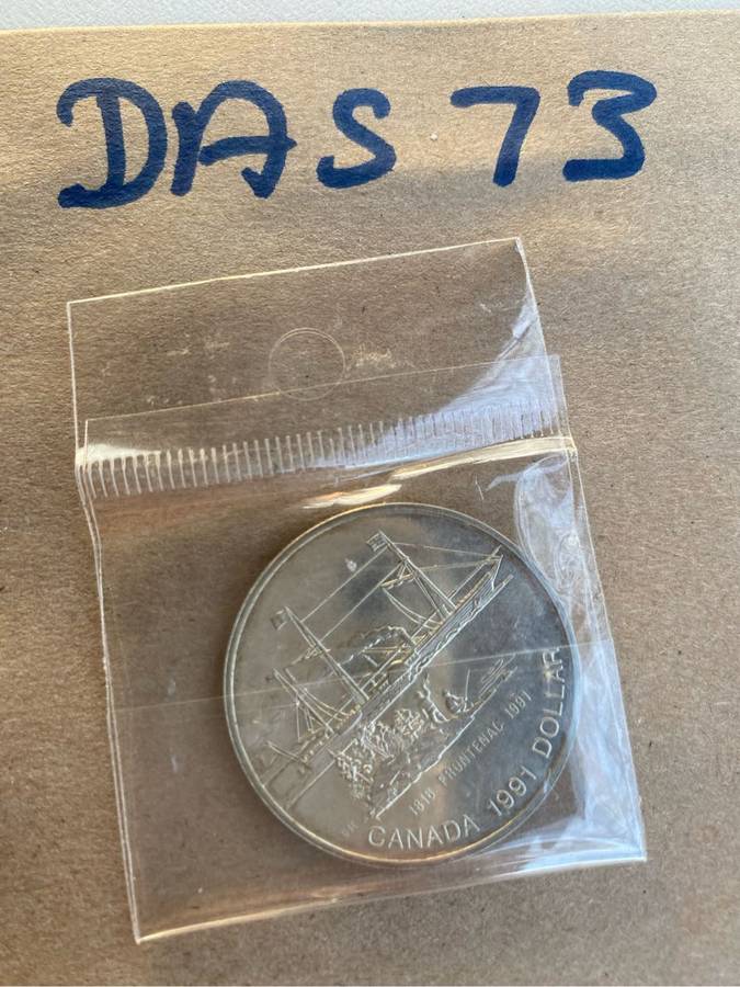1991 Silver Canada $1 dollar in excellent condition