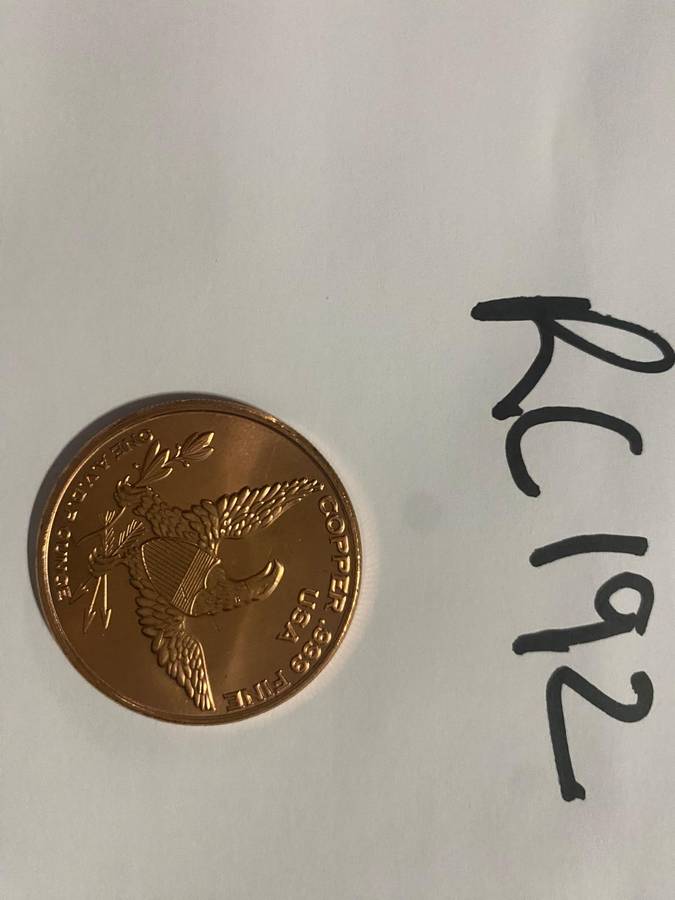 12 x 1 Ounce Pure copper coins - Vietnam Veterans. - Bid per coin - UNC