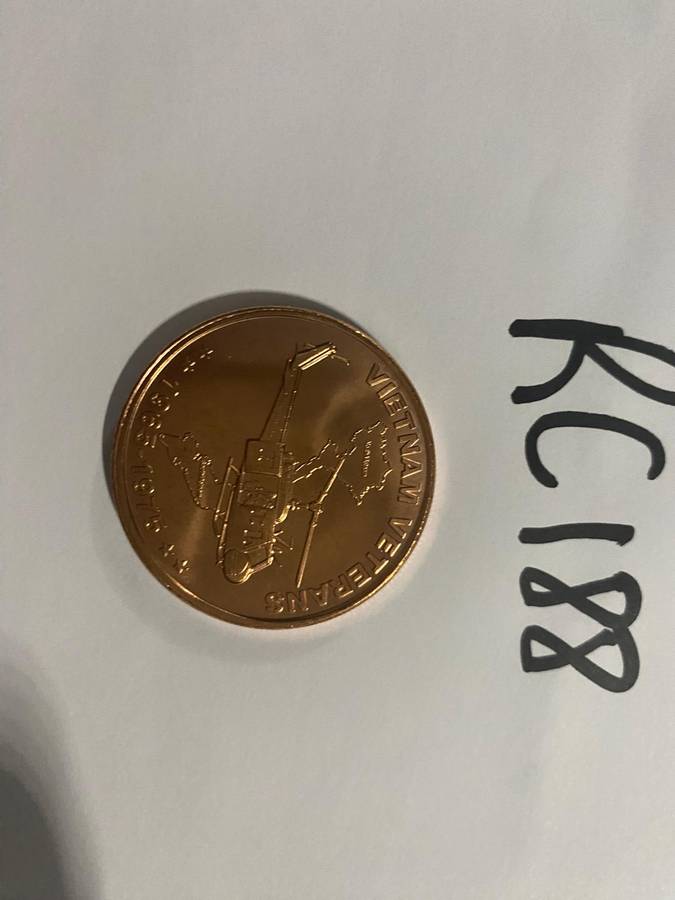 12 x 1 Ounce Pure copper coins - Vietnam Veterans. - Bid per coin - UNC