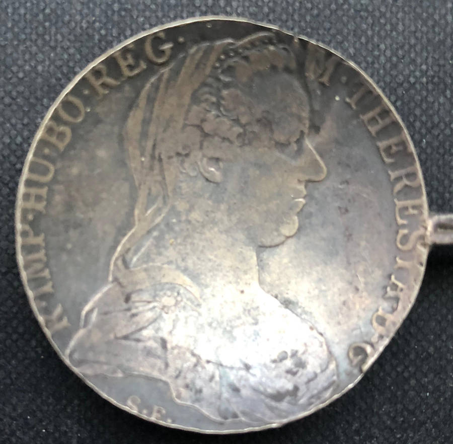 SILVER COIN AUSTRIA QUEEN MARIA THERESIA SPOON LATE 1700`S