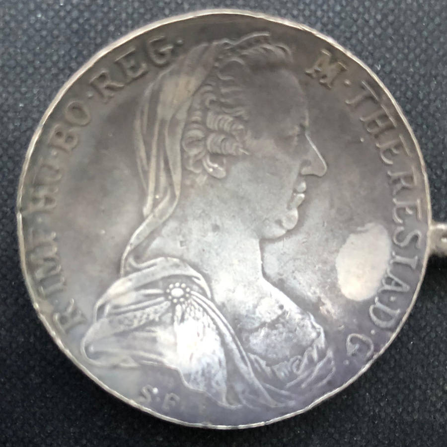 SILVER COIN AUSTRIA QUEEN MARIA THERESIA SPOON LATE 1700`S