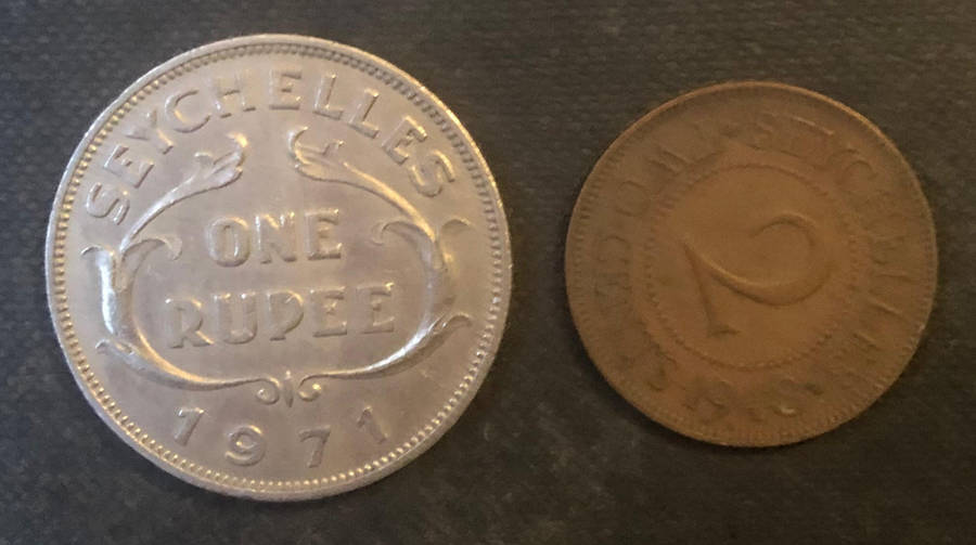 SEYCHELLES 1971 1 Rupee 1948 2 Cents Low Mintage