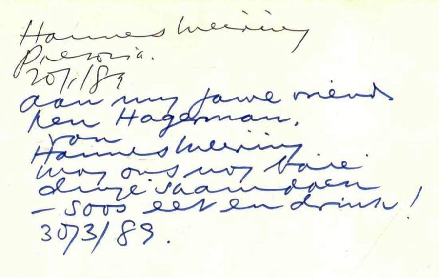 Pretoria 125  ---   Hannes Meiring   Geteken