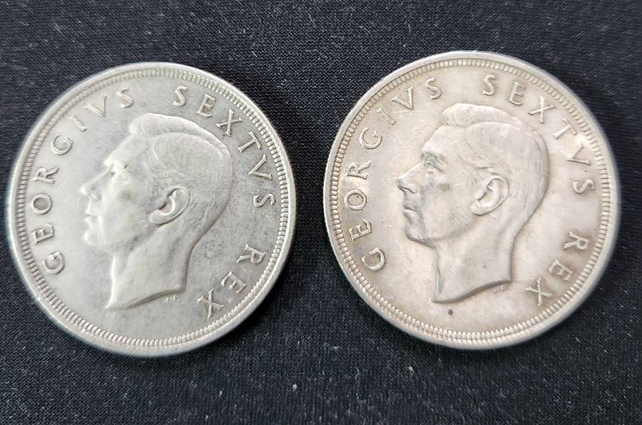 Rare 1948 & 1949 5 Shillings SA Coins