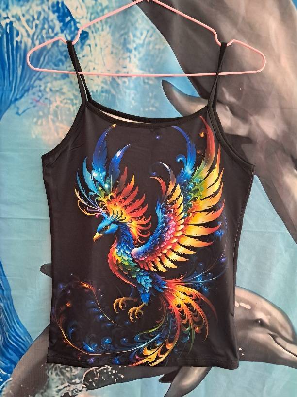 Black Printed top: Med