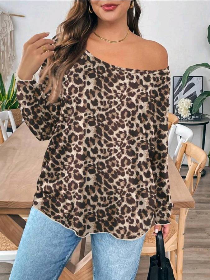 Leopard print Top:  3XL