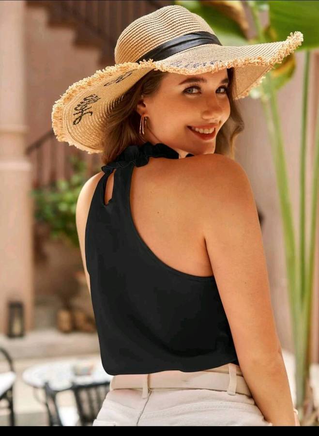 Black halter Top: Med