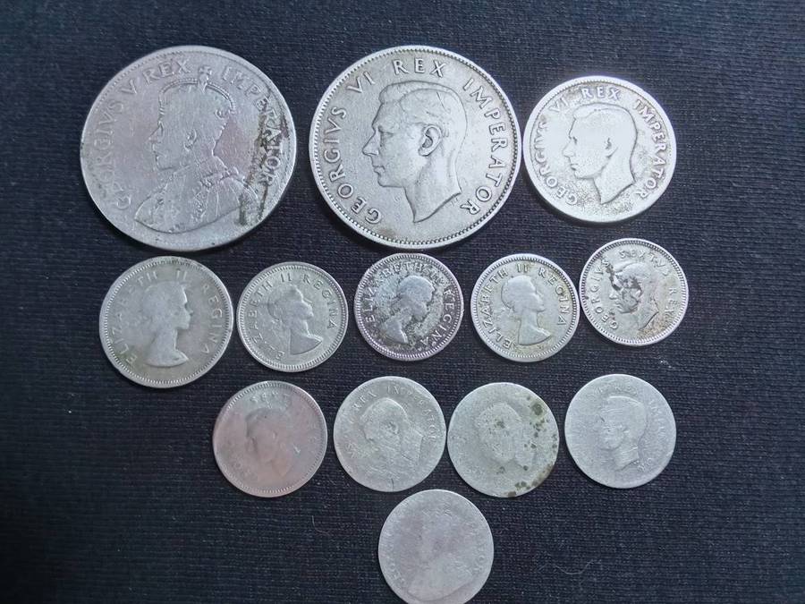 13x SA Union Coins Silver 47.6gr - 1 Bid for All