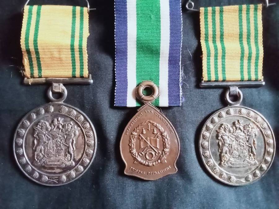 South African Department of Prisons Medals - Faithful Service - Head warder J.P.B. VILJOEN