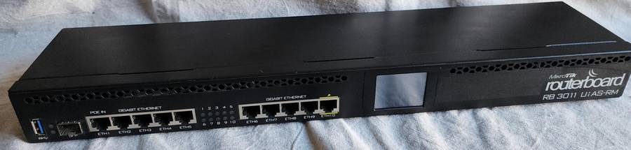 Mikrotik RB3011UIAS-RM Wired Router - Gigabit Ethernet Black