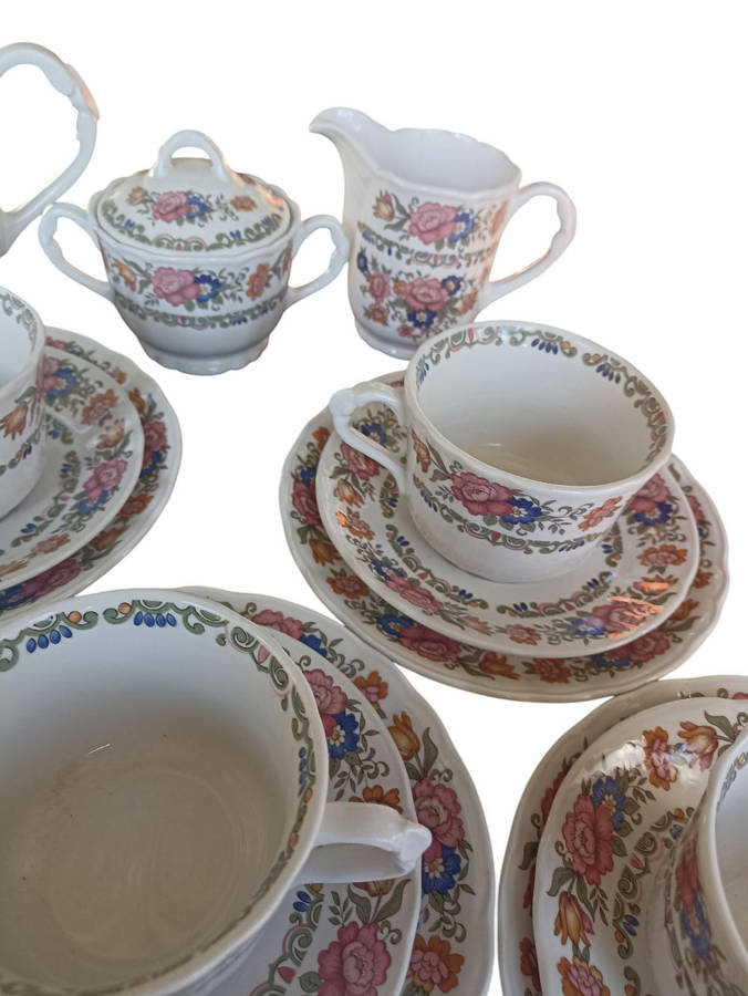 41 Piece Pontesa Ironstone Coffee Set Made in Spain - Dishwasher friendly