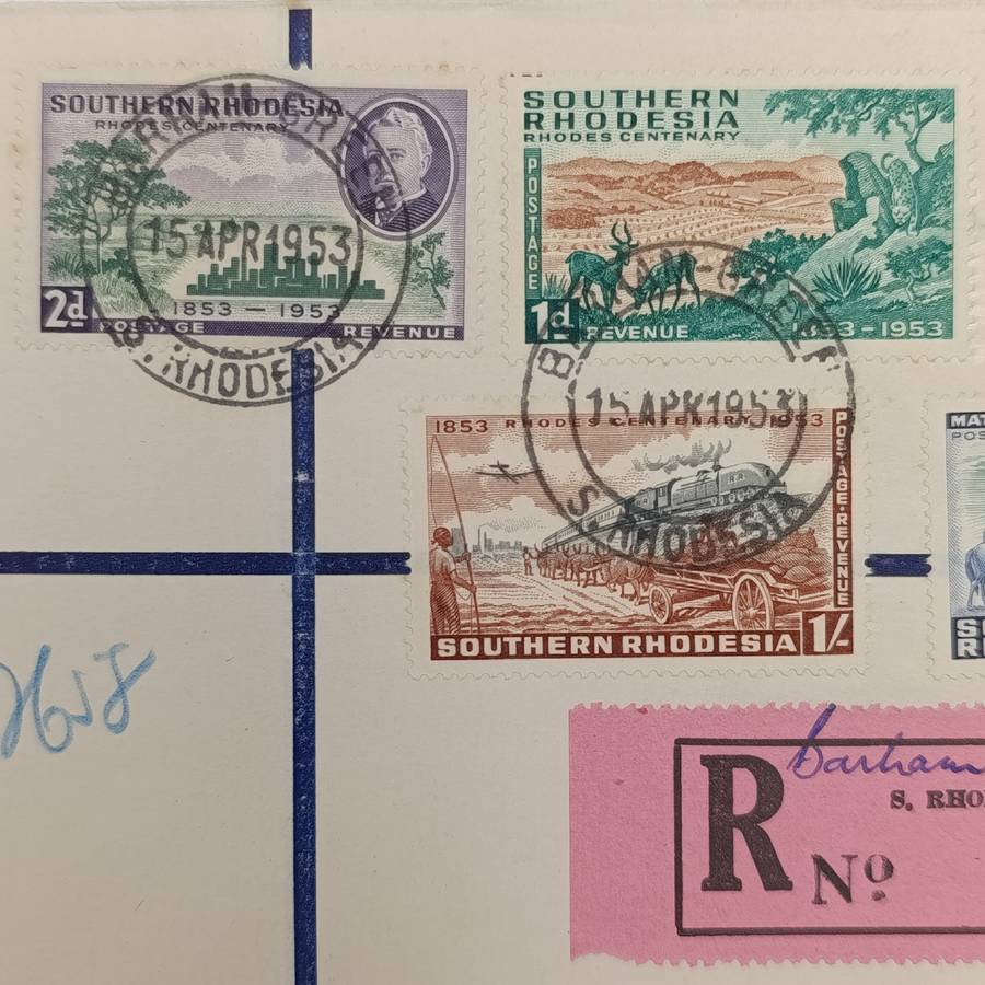 Southern Rhodesia SACC 73- 77 on Rhodes Centenary FDC