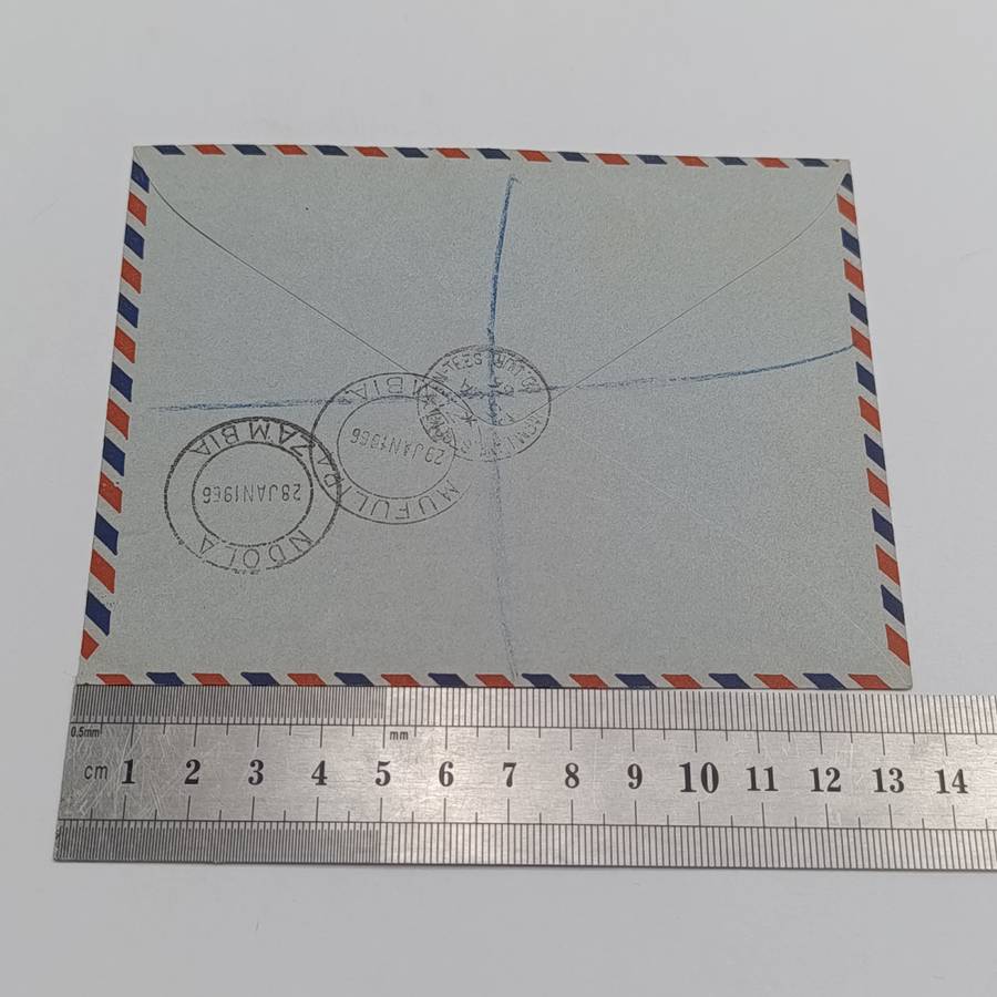 Postal History registered airmail cover Canada to Zambia 1966 backstamped Mufulira & Ndola
