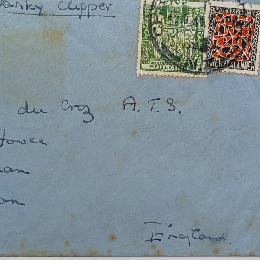 Air mail cover New Zealand to England