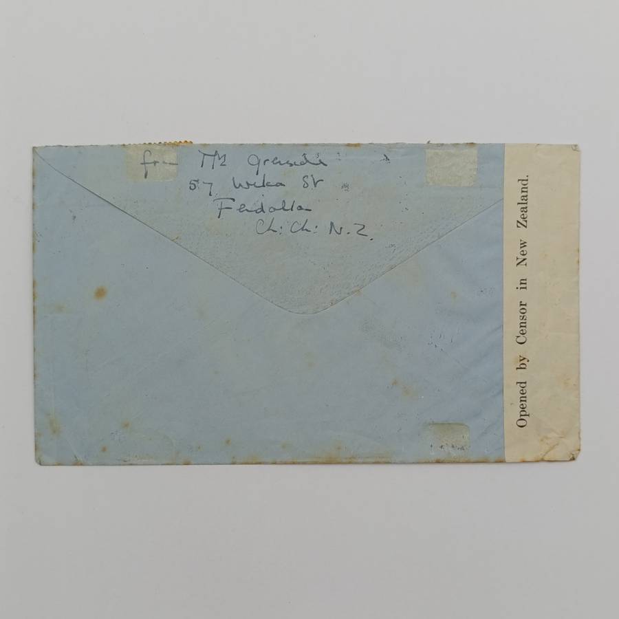 Air mail cover New Zealand to England