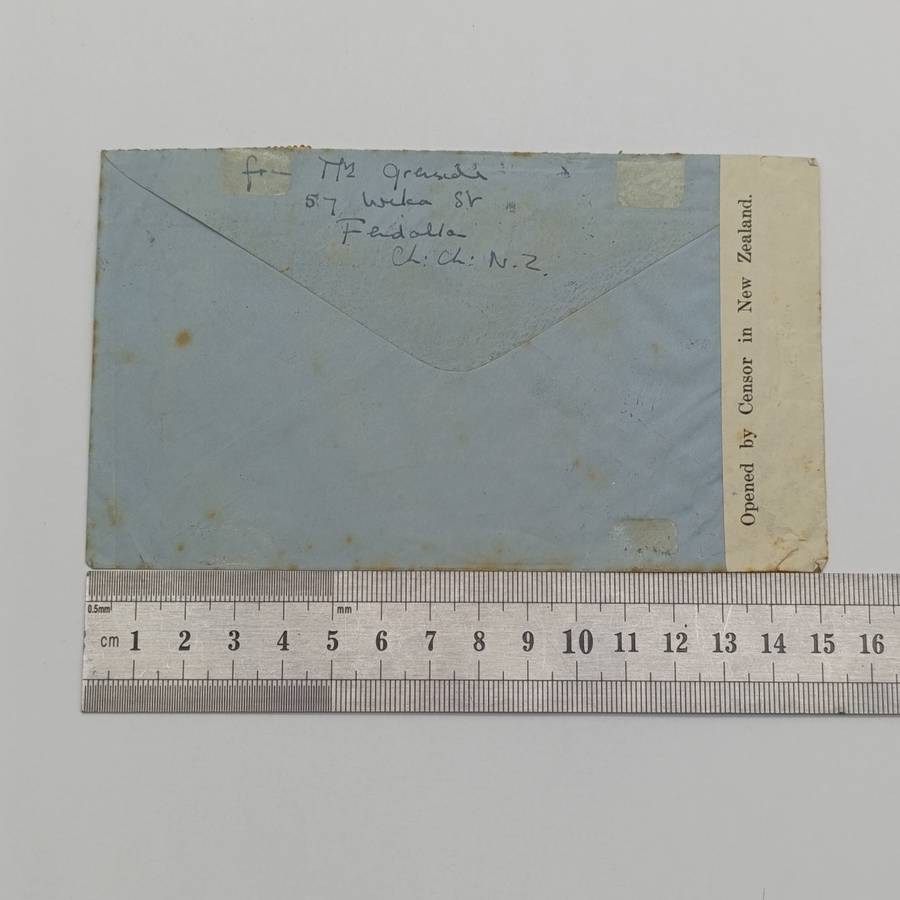 Air mail cover New Zealand to England