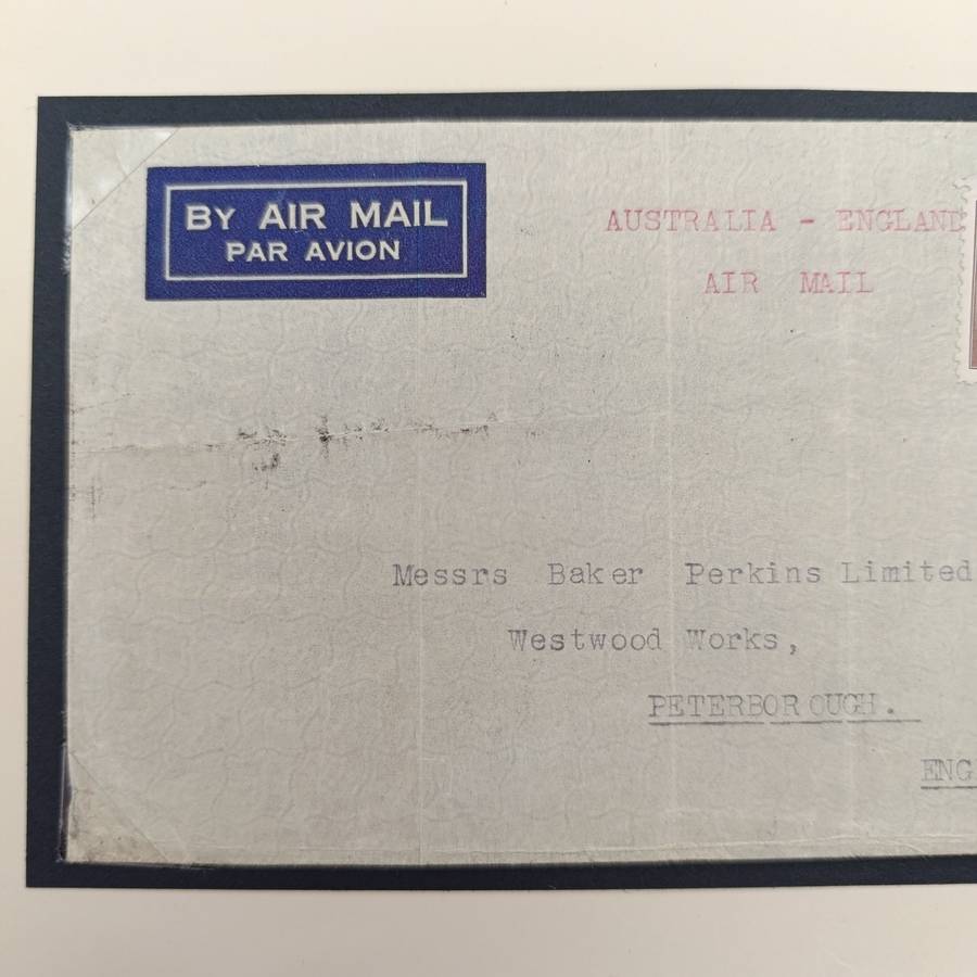 Original letter posted 23 October 1934 in Melbourne Australia in the ships mail room by Air mail