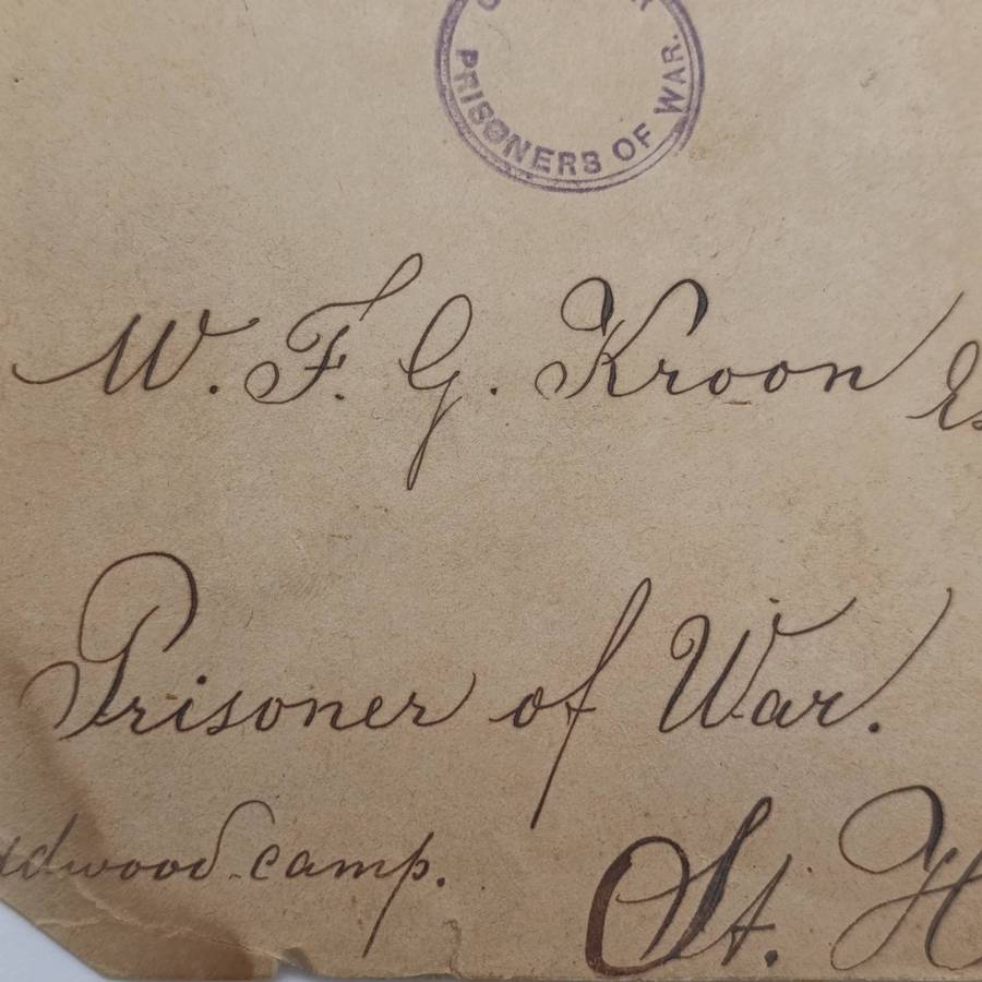 Boer War POW fronts stuck back to back one side posted Norway to Hjalmar Kielland, Zoutpansberg