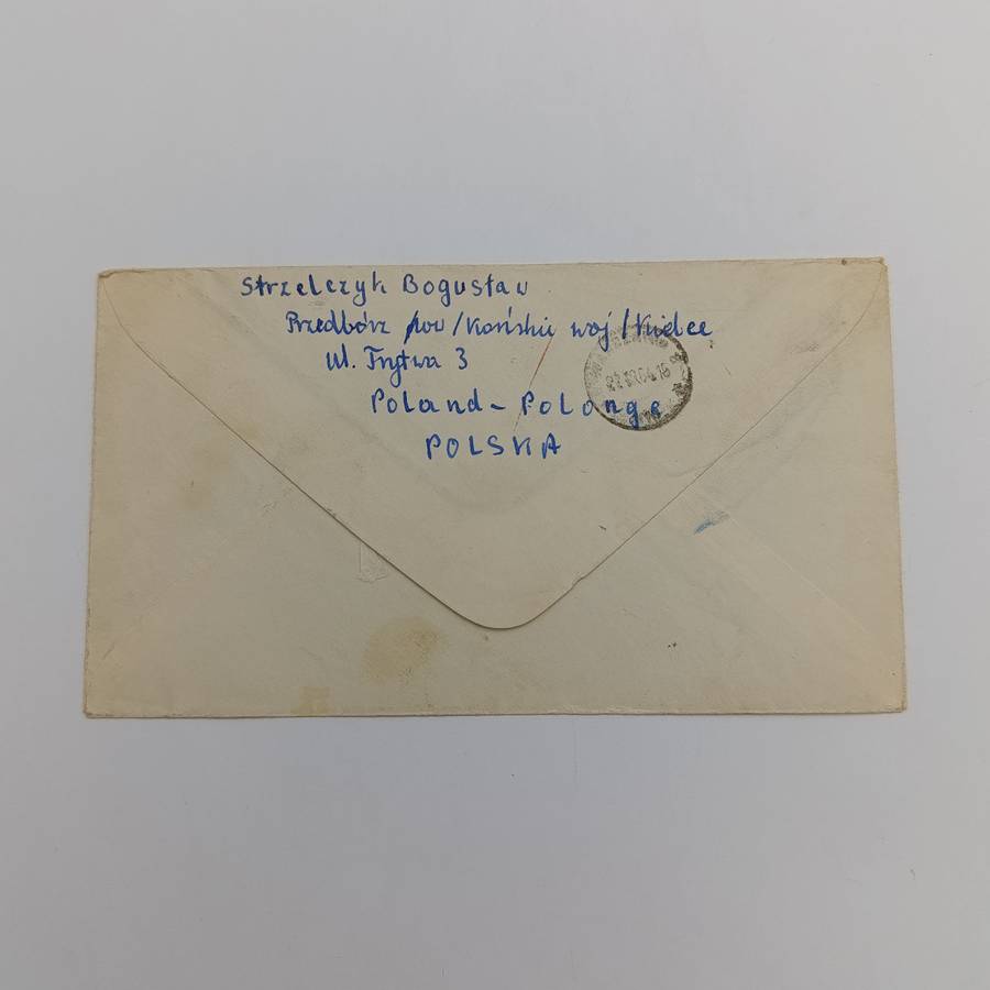 Registered airmail cover from Przedborz, Poland to Cape Town South Africa