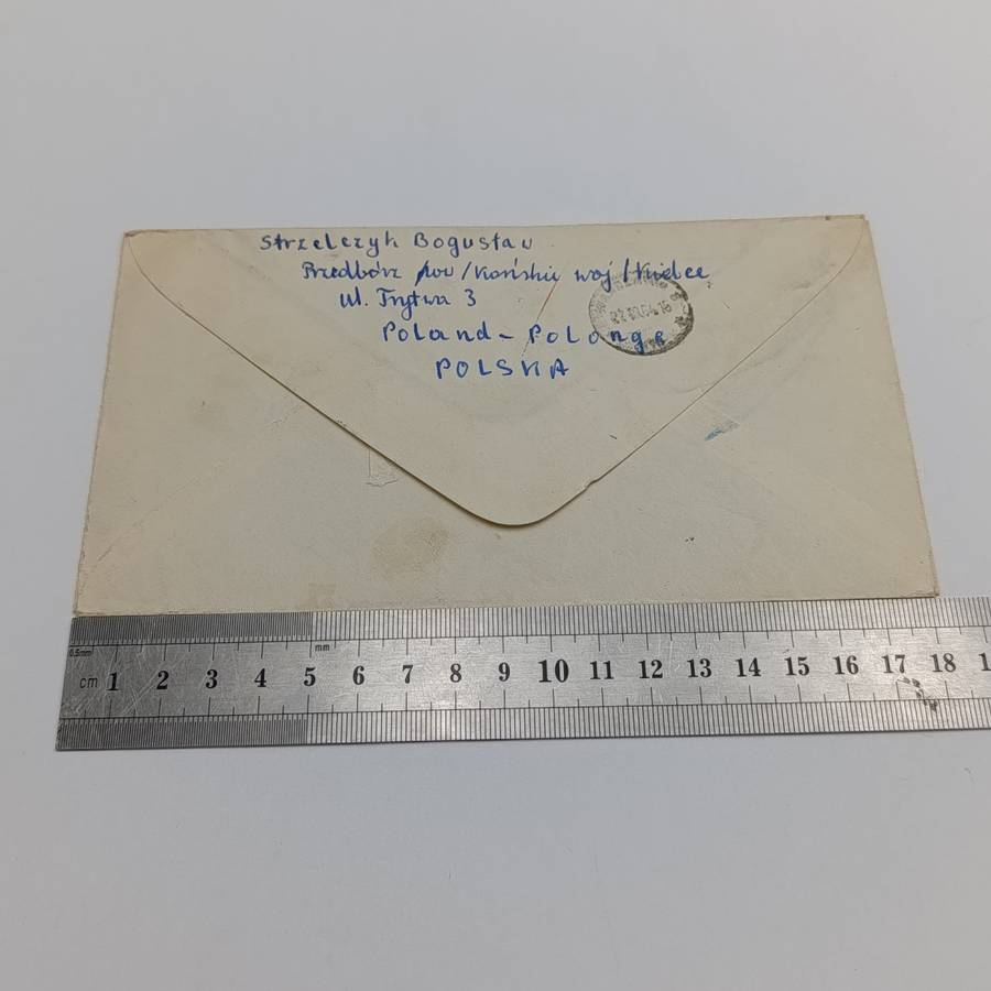 Registered airmail cover from Przedborz, Poland to Cape Town South Africa