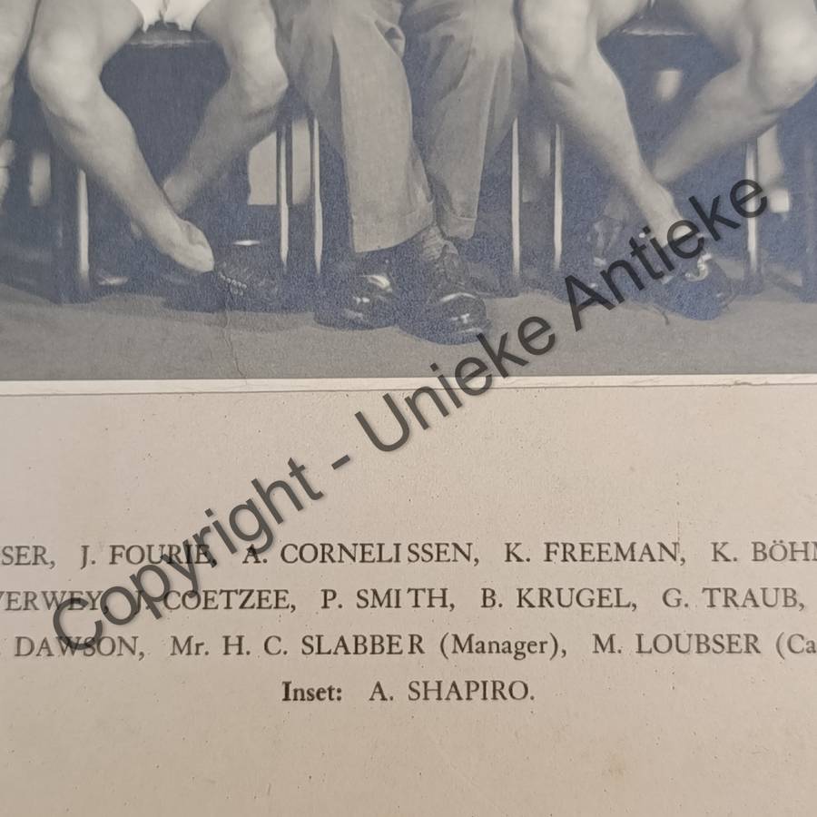 1953 WP Athletic team photo with names - S.A Championships