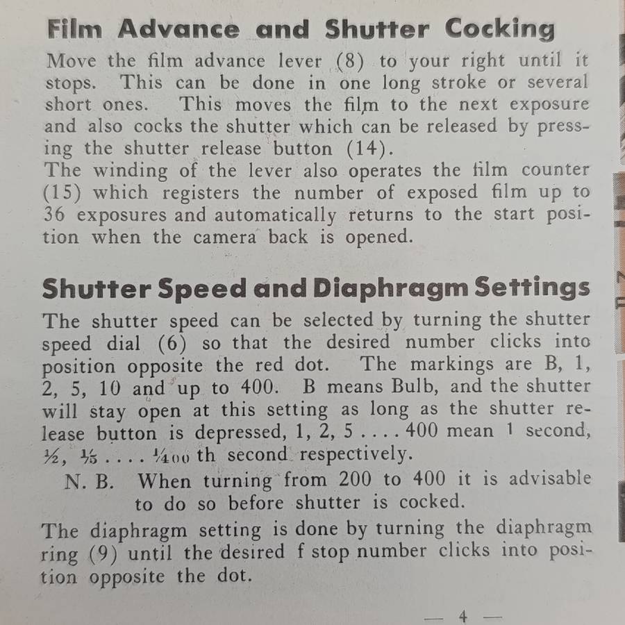 Minolta Super A instruction booklet