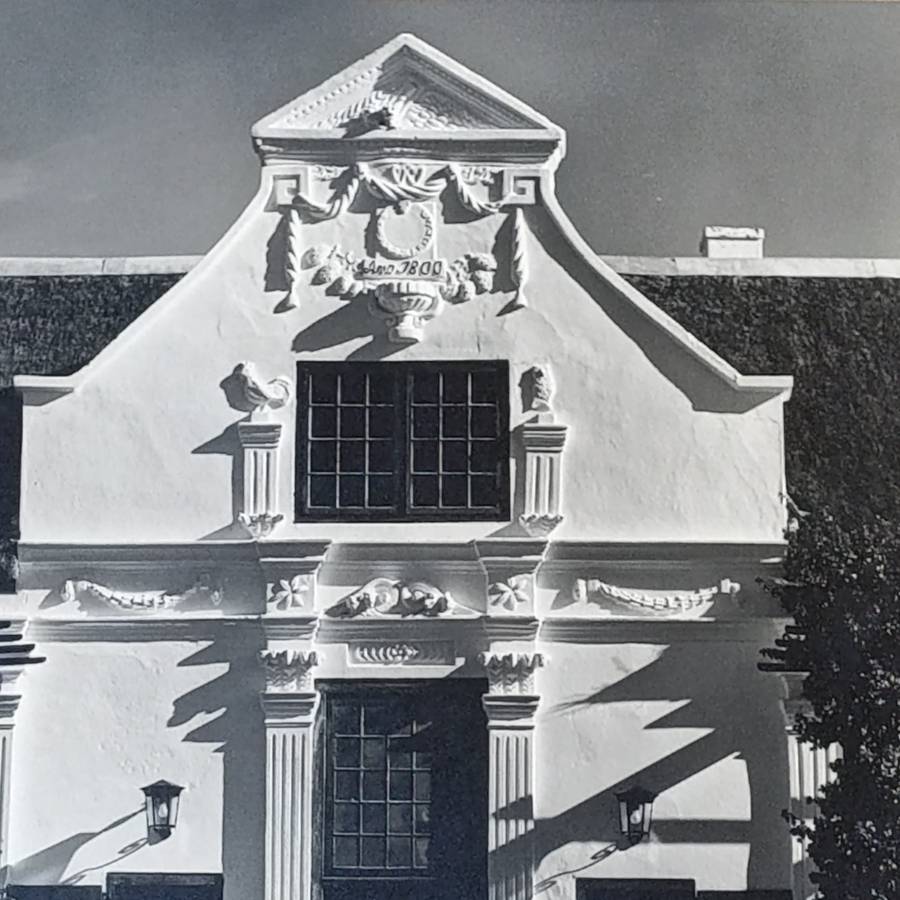 Antique photo of Bien Donne manor house in Groot-Drakenstein - circa 1900's - taken by Chris Burger