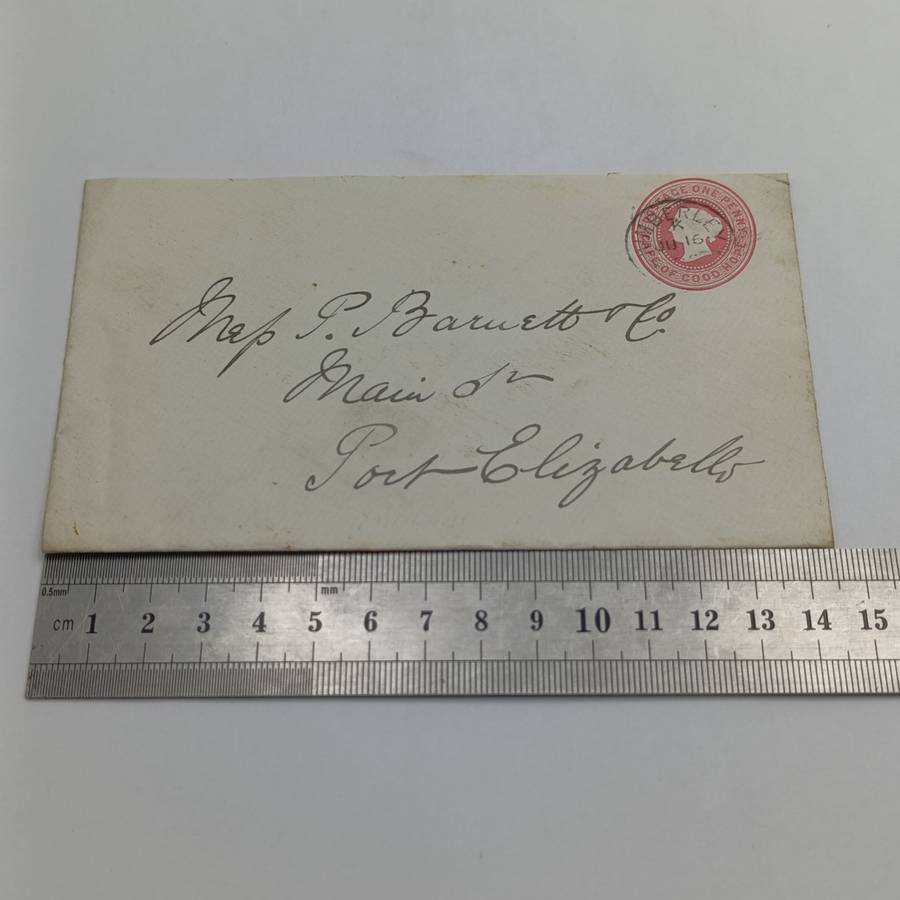 Prepaid Postage early 1900's Cape of Good Hope envelope posted Kimberley to Port Elizabeth