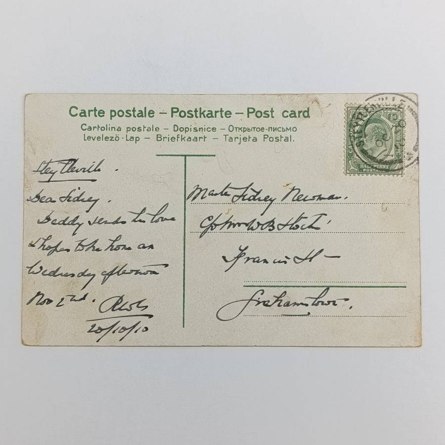 1910 Hong Kong card posted Steytlerville to Grahamstown