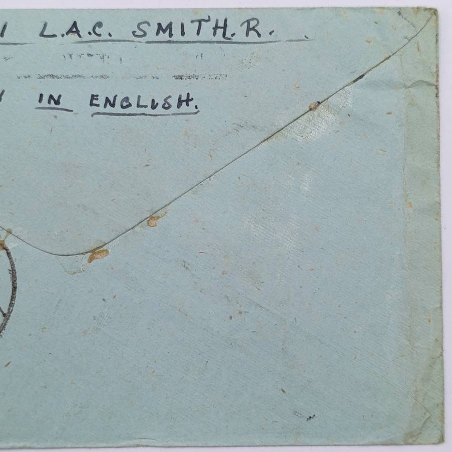 WW2 On Active Service cover to Pinelands, South Africa - with UNIT CENSOR W199 INDIA Rubber stamp