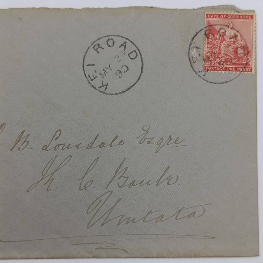 1890 Cover Kei Road to Umtata - One penny Cape of Good Hope stamp