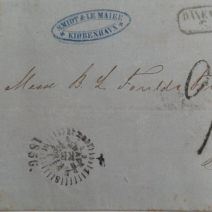 1856 Letter from Copenhagen to Paris forwarded through the Danish Post Office in Hamburg