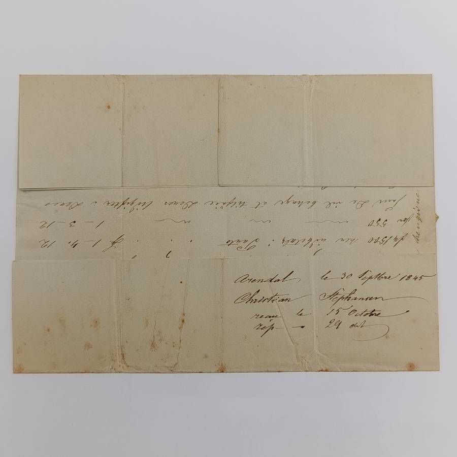 1845 Early letter from Arendat (Norway) to Bordeaux endorsed "Franco Hamburg"