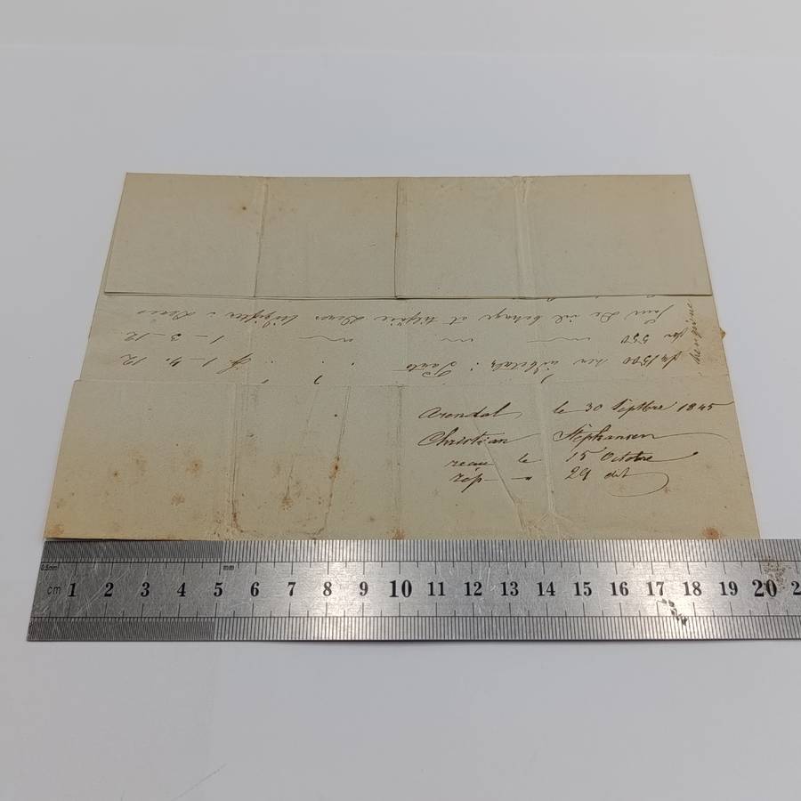 1845 Early letter from Arendat (Norway) to Bordeaux endorsed "Franco Hamburg"