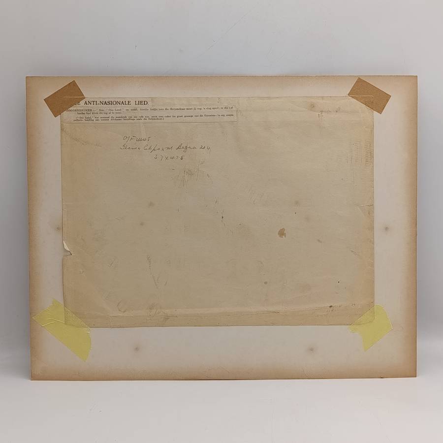 Original Cartoon Sketch of the Anti-Nasionale Lied by DC Boonzaier