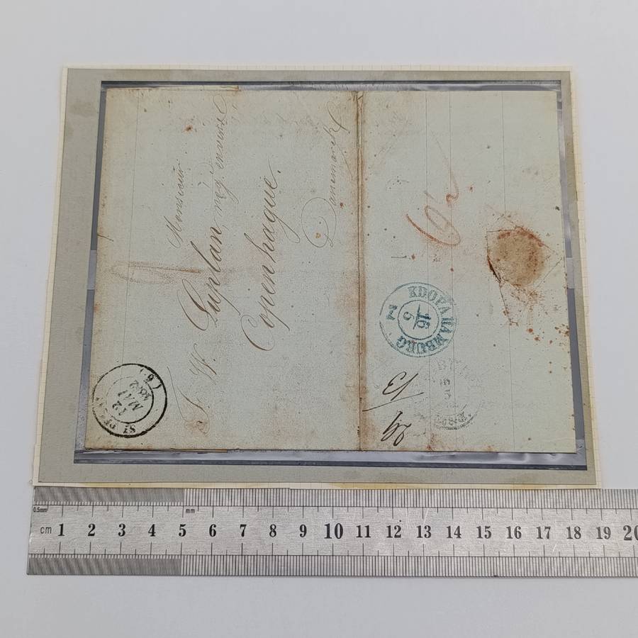 1852 Letter from St Peray (France) to Copenhagen forwarded through the Danish Post office in Hamburg