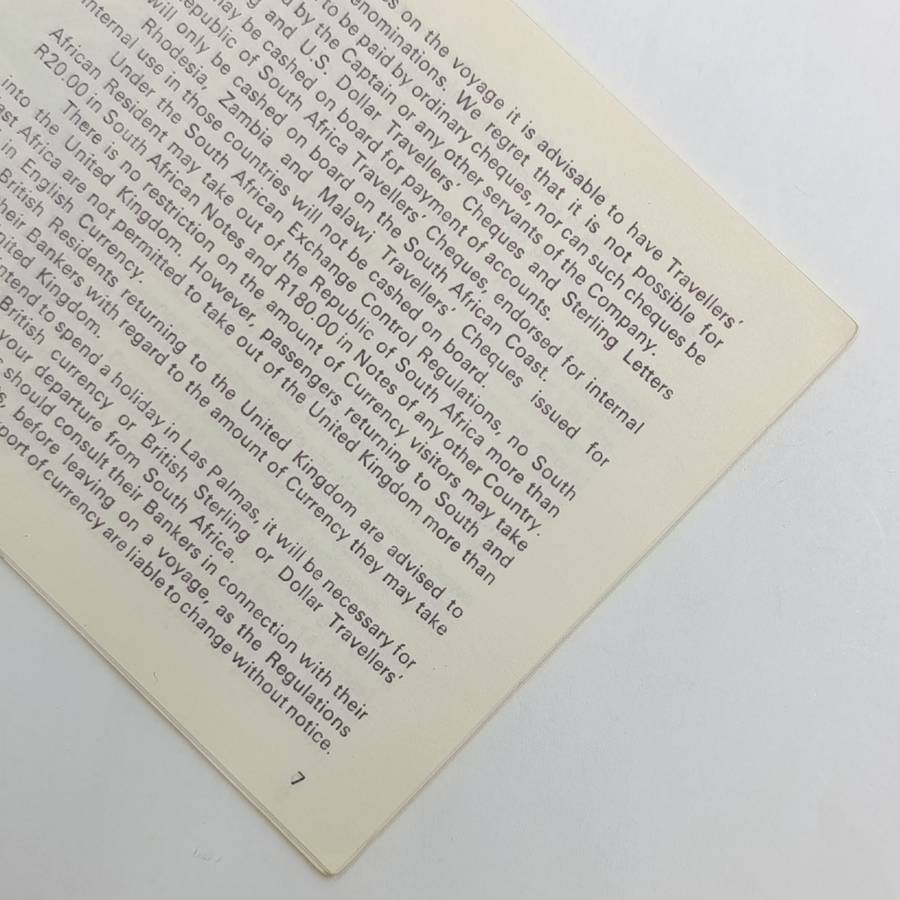 Lot of vintage Union Castle/ Safmarine documents and brochure