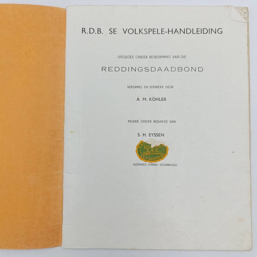 R.D.B se Volkspele-handleiding deur A.M Kohler