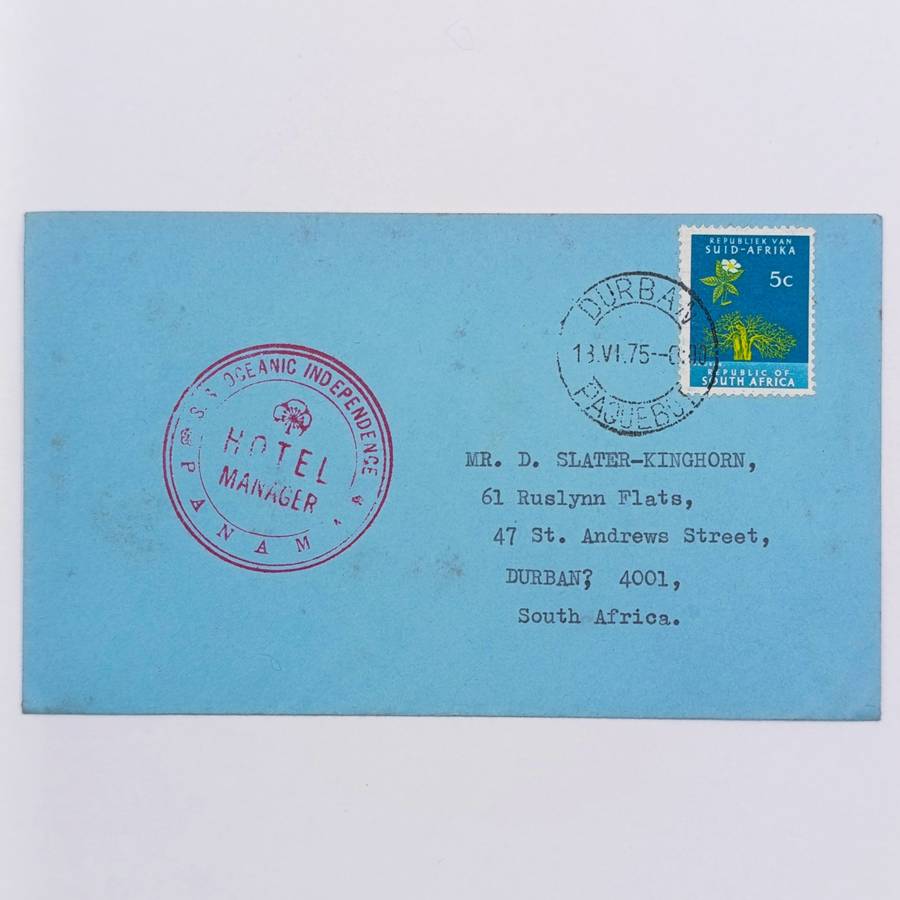 Lot of 5 postal covers sent via sea