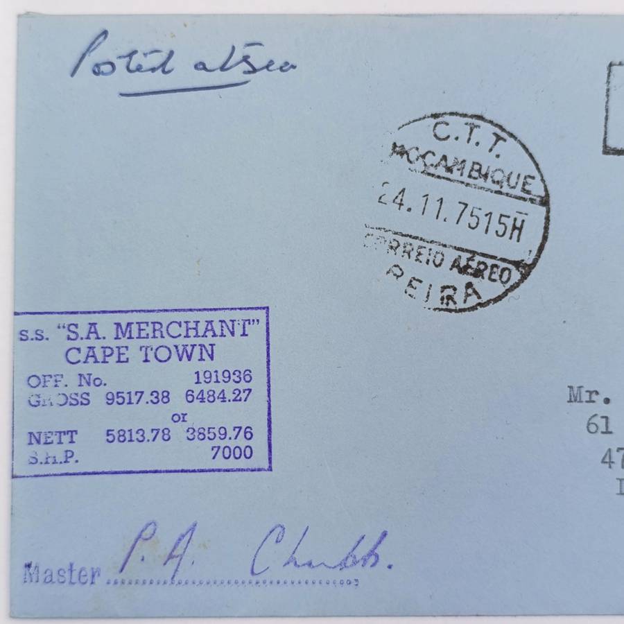Lot of 5 postal covers sent via sea