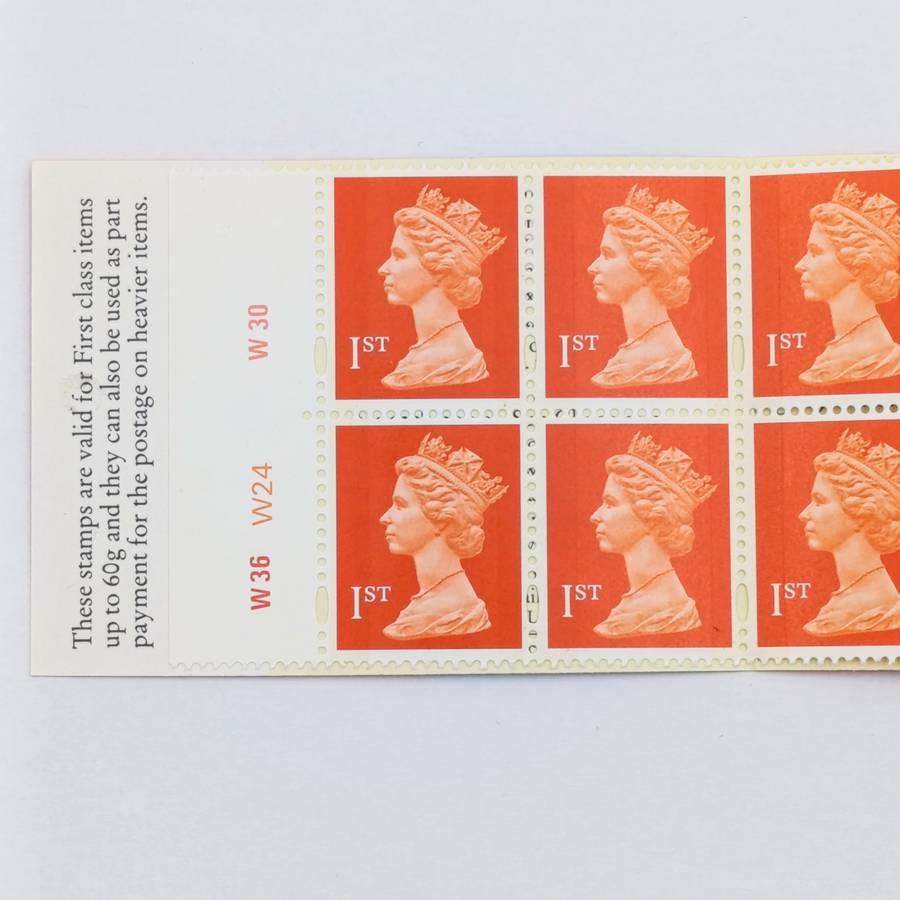 Vintage Royal Mail 10 First Class stamps booklet