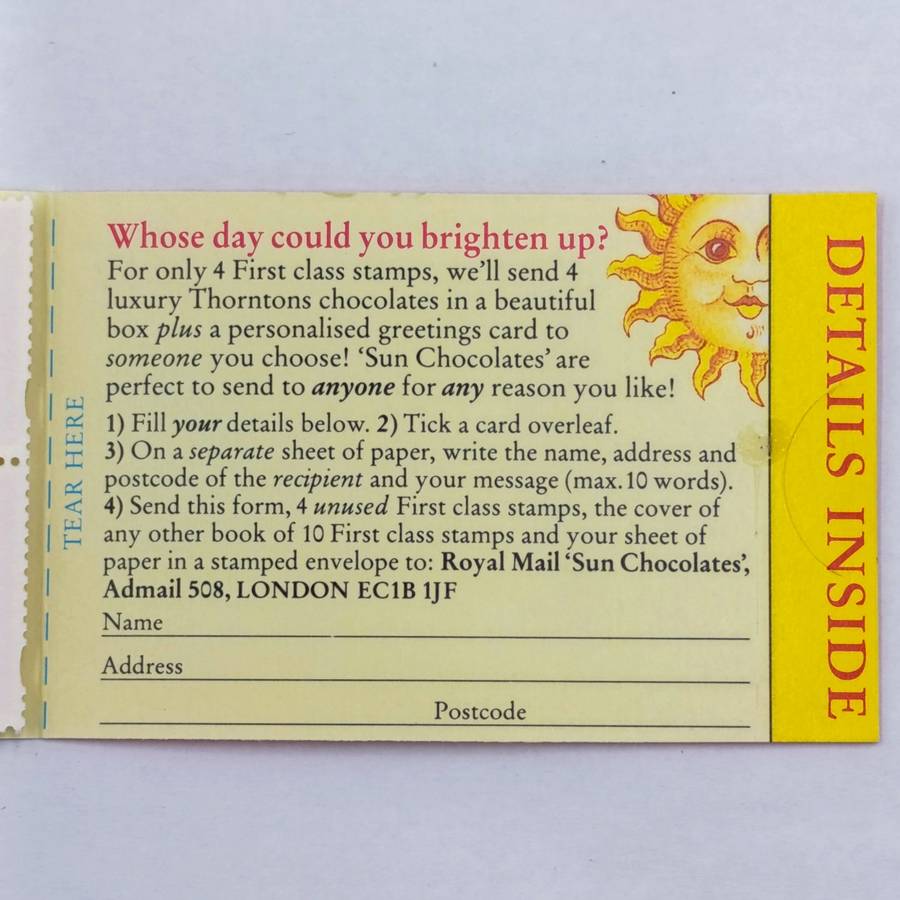 Vintage Royal Mail 10 First Class stamps booklet